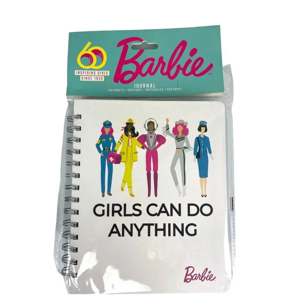 2016 New Sealed Barbie Journal Writing Notebook Girls Can Do Anything Spiral